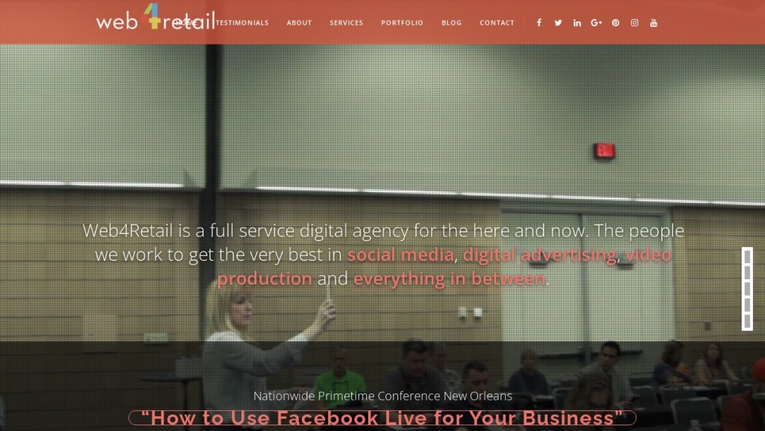 Screenshot of Web4Retail's Website