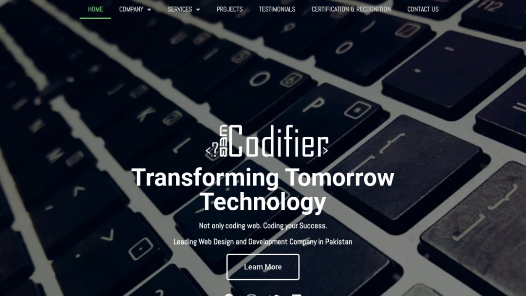 Screenshot of WebCodifier.com's Website