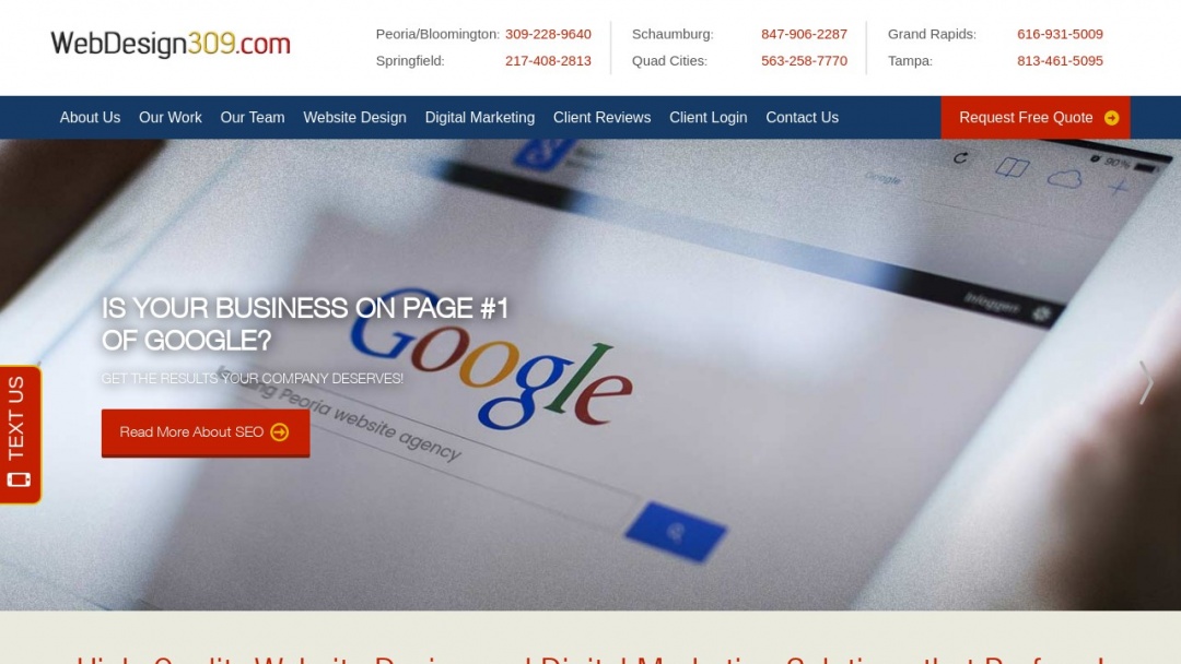 Screenshot of WebDesign309.com's Website