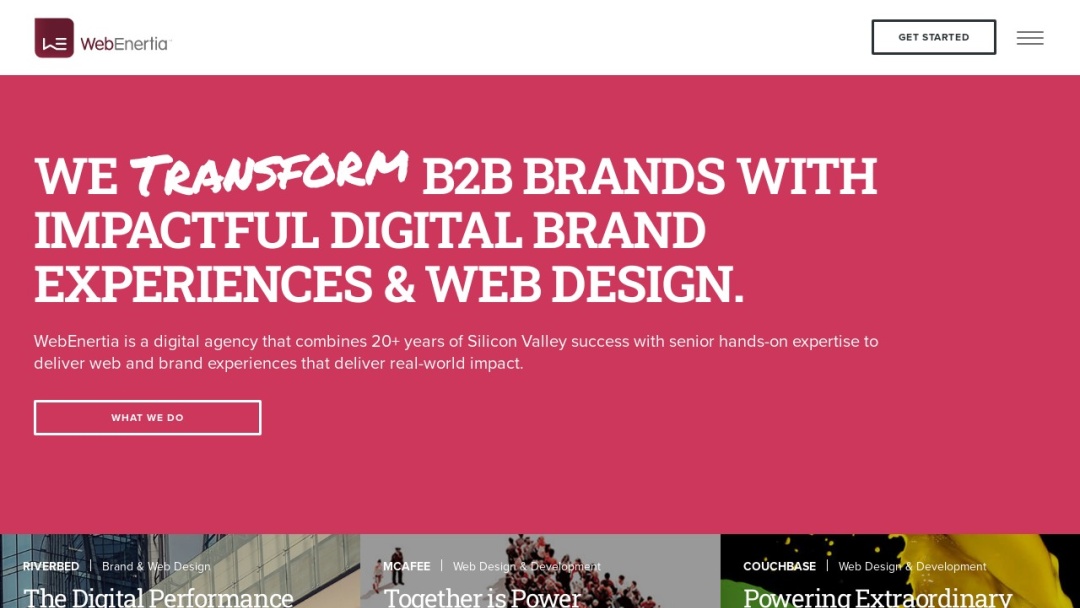 Screenshot of WebEnertia's Website