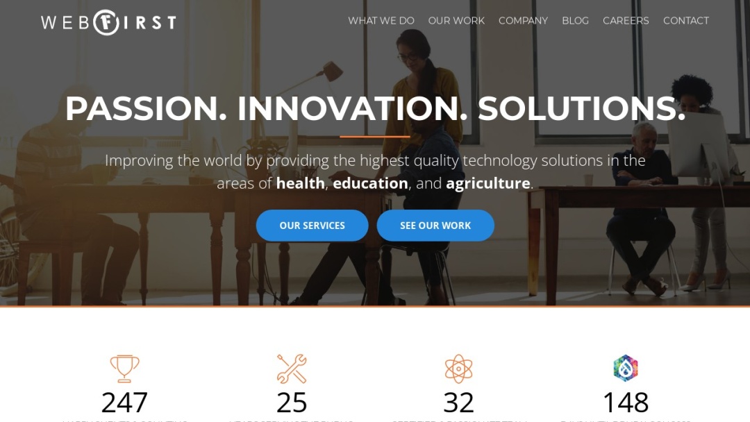 Screenshot of Webfirst Inc's Website
