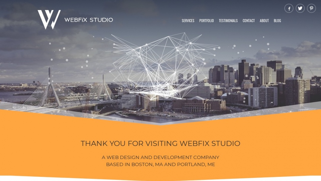 Screenshot of Webfix Studio's Website