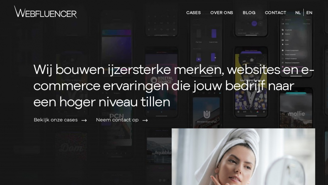Screenshot of Webfluencer's Website