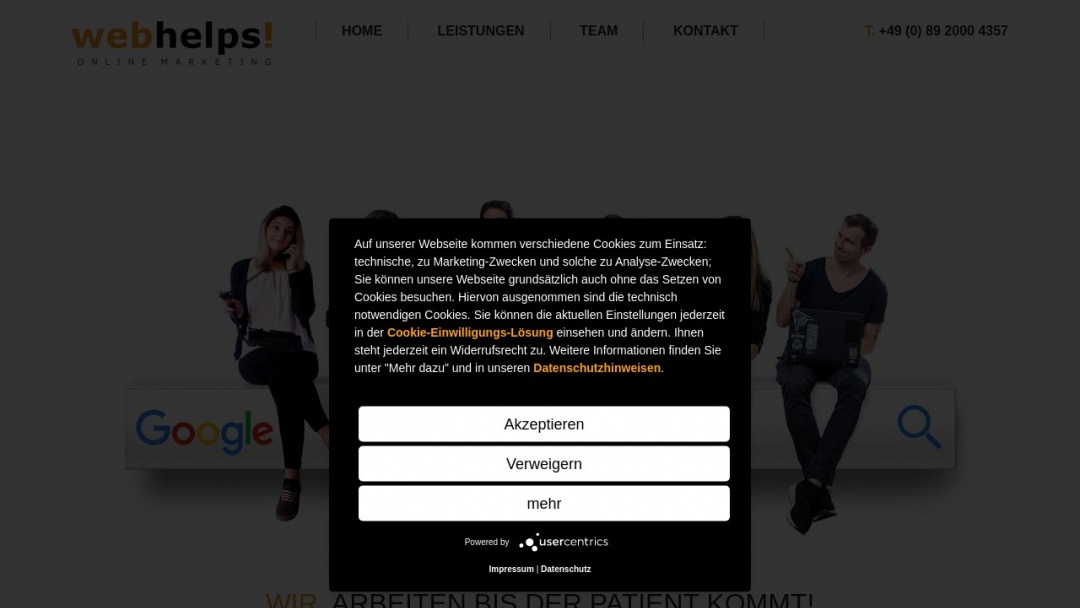 Screenshot of webhelps!'s Website