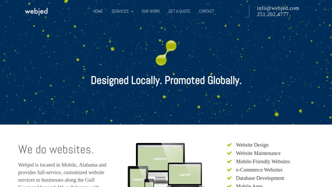 Screenshot of Webjed's Website