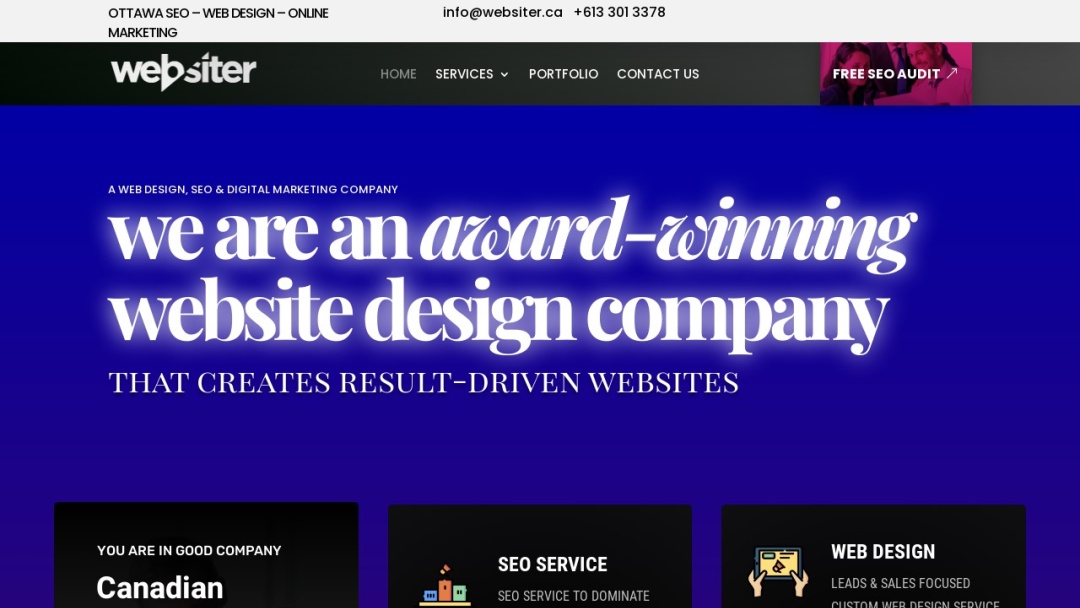 Screenshot of Websiter Ottawa SEO & Web Design's Website