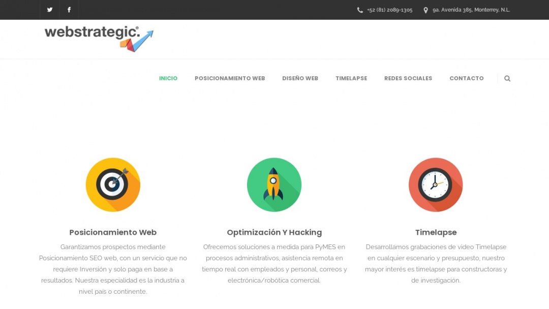 Screenshot of Webstrategic's Website