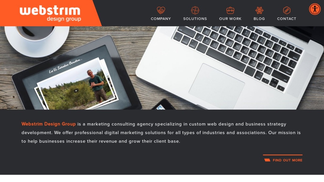 Screenshot of Webstrim Design Group's Website