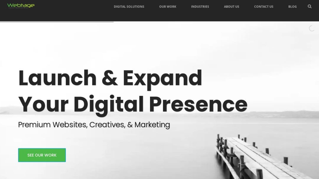 Screenshot of Webtage's Website