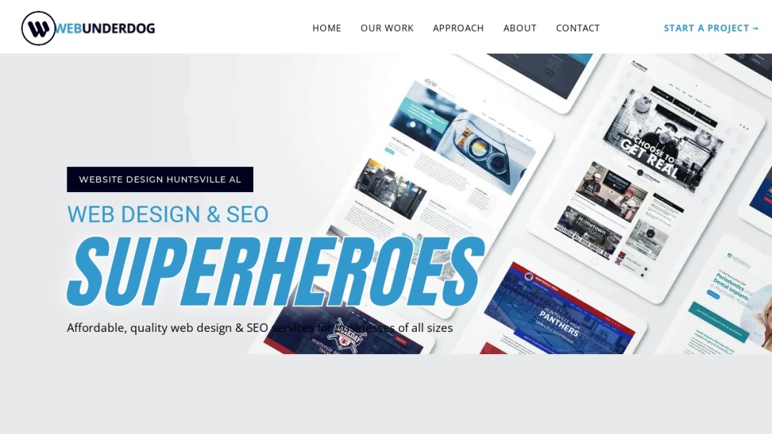 Screenshot of Webunderdog's Website