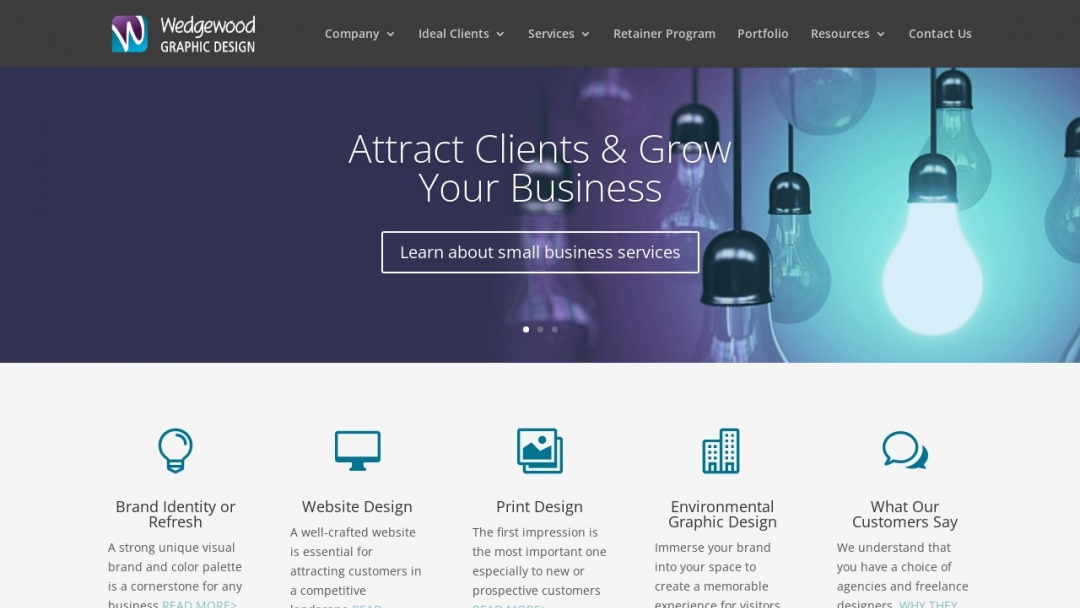 Screenshot of Wedgewood Graphic Design, LLC's Website