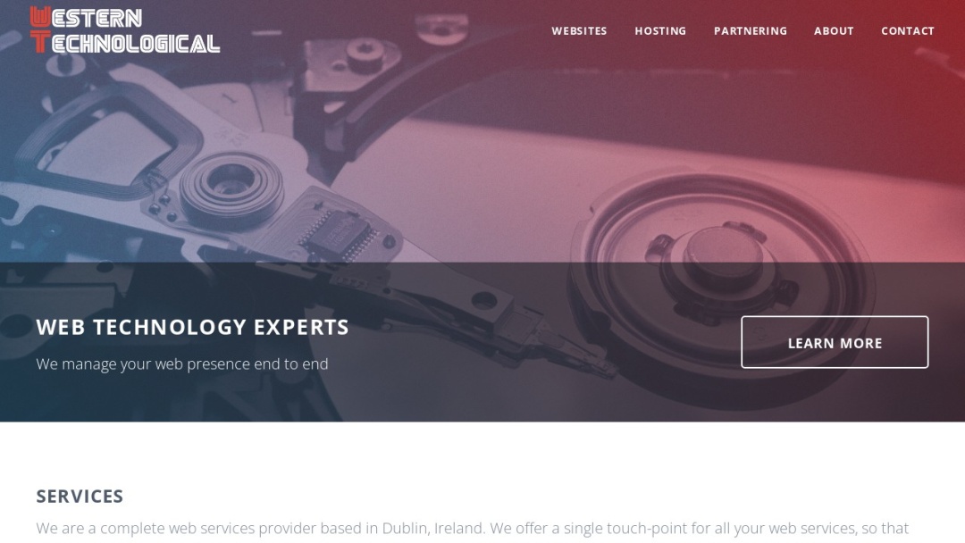 Screenshot of Western Technological's Website