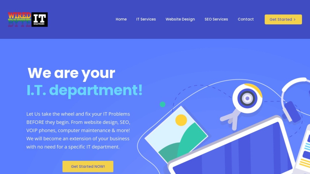 Screenshot of Wired Byte I.T. Solutions's Website