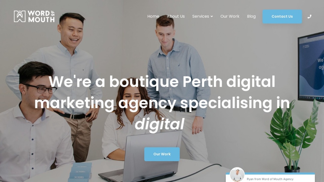 Screenshot of Word of Mouth's Website