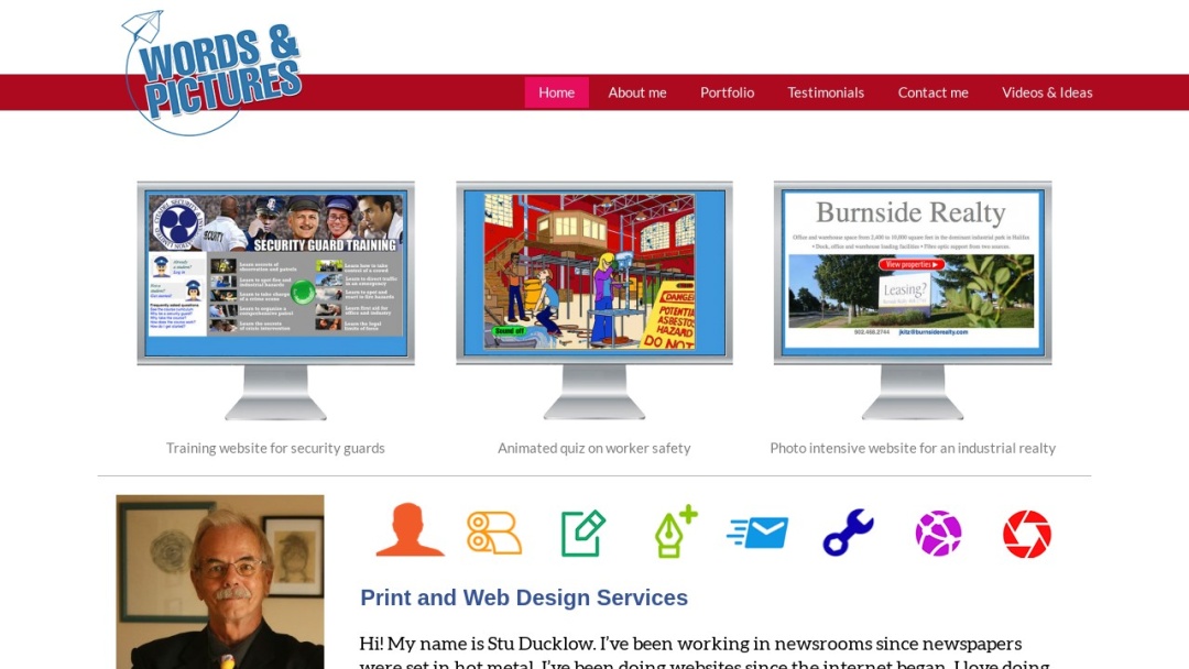 Screenshot of Words and Pictures Design Services's Website
