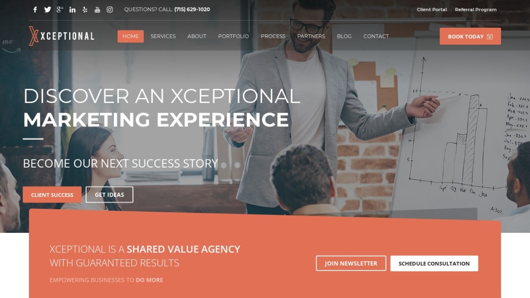 Screenshot of Xceptional's Website