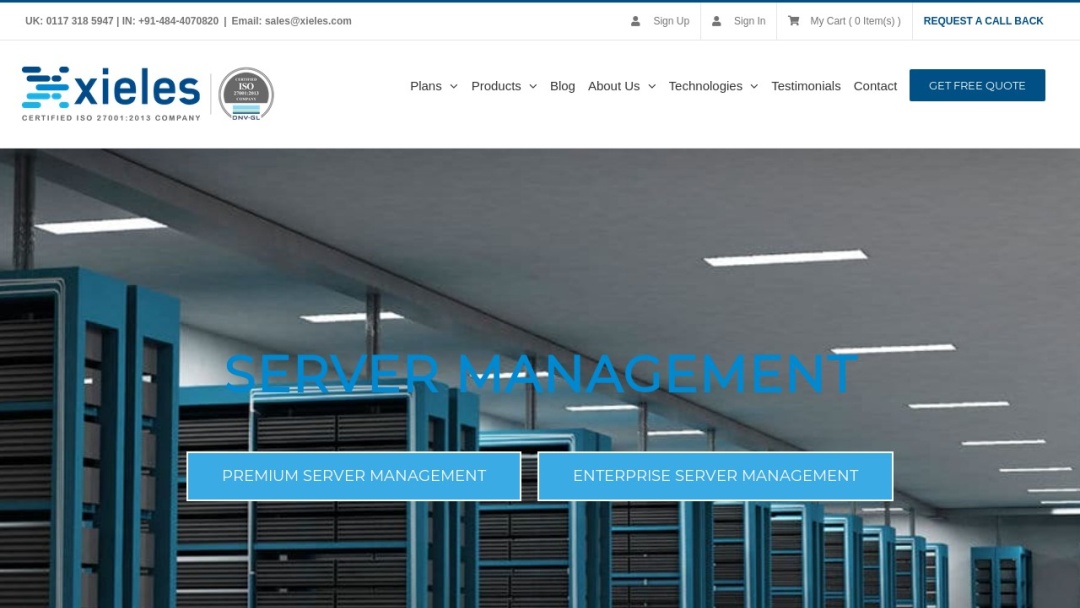 Screenshot of Xieles Support's Website