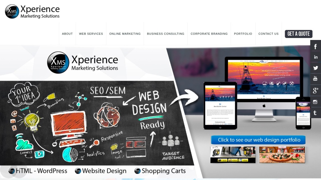 Screenshot of Xperience Marketing Solutions's Website