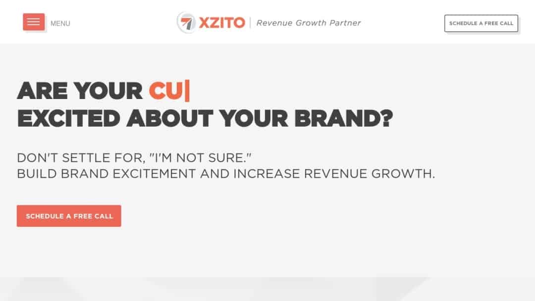 Screenshot of Xzito Marketing + Technology's Website