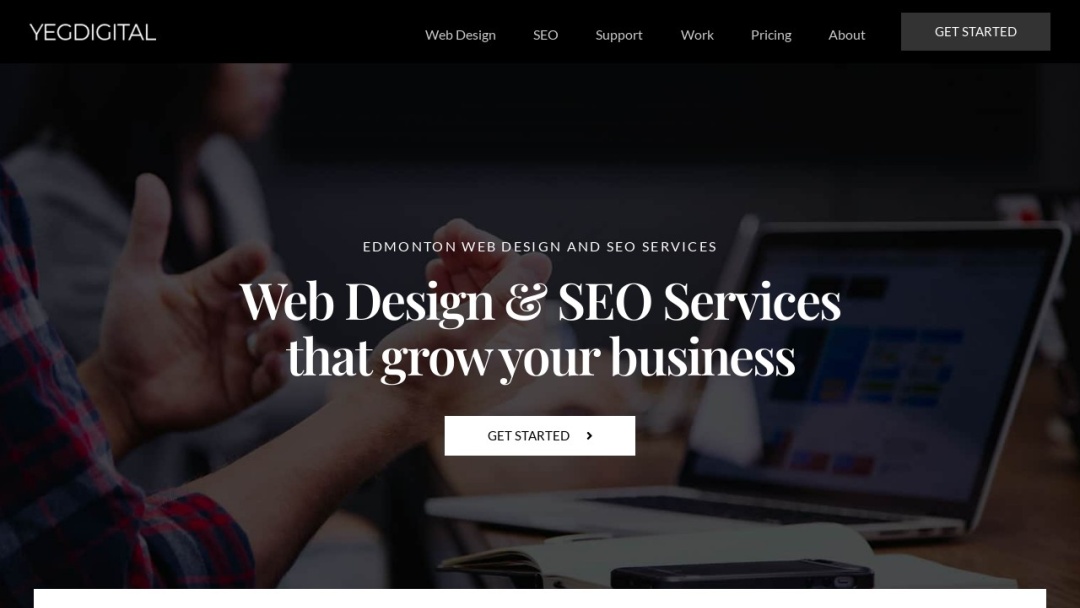 Screenshot of YEG Digital's Website