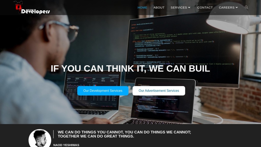 Screenshot of Yegna Developers's Website