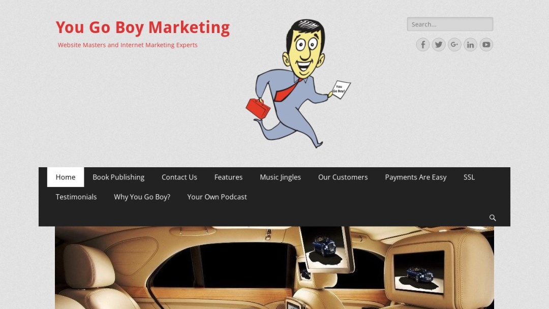 Screenshot of You Go Boy Marketing's Website