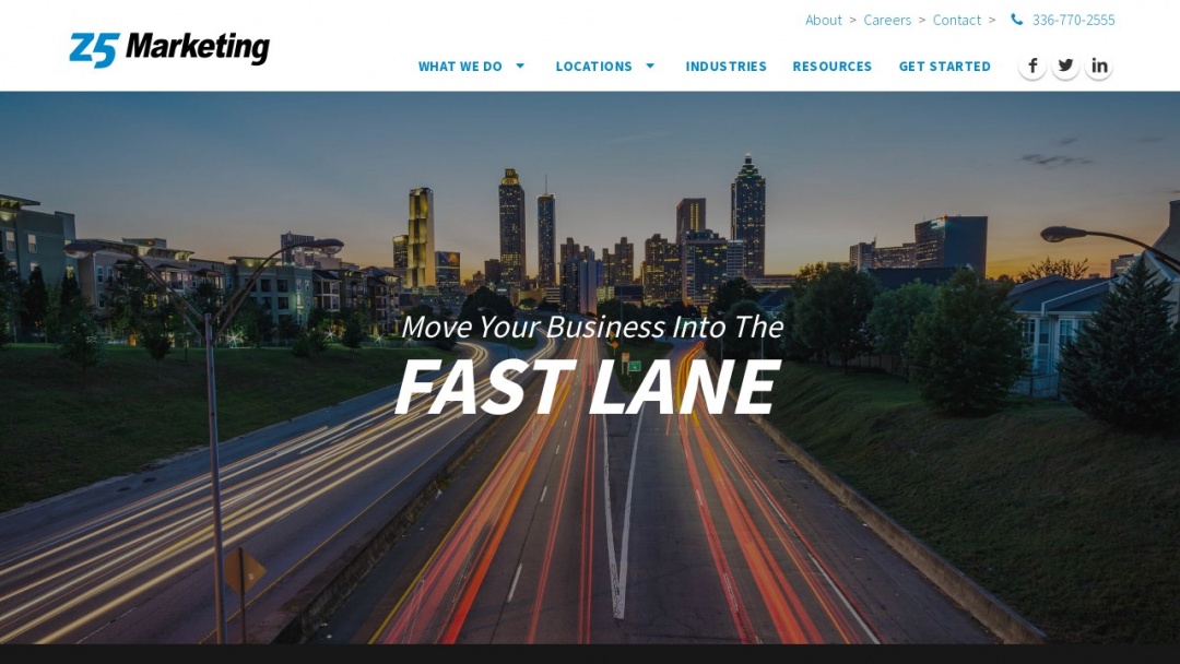 Screenshot of z5 Marketing LLC's Website