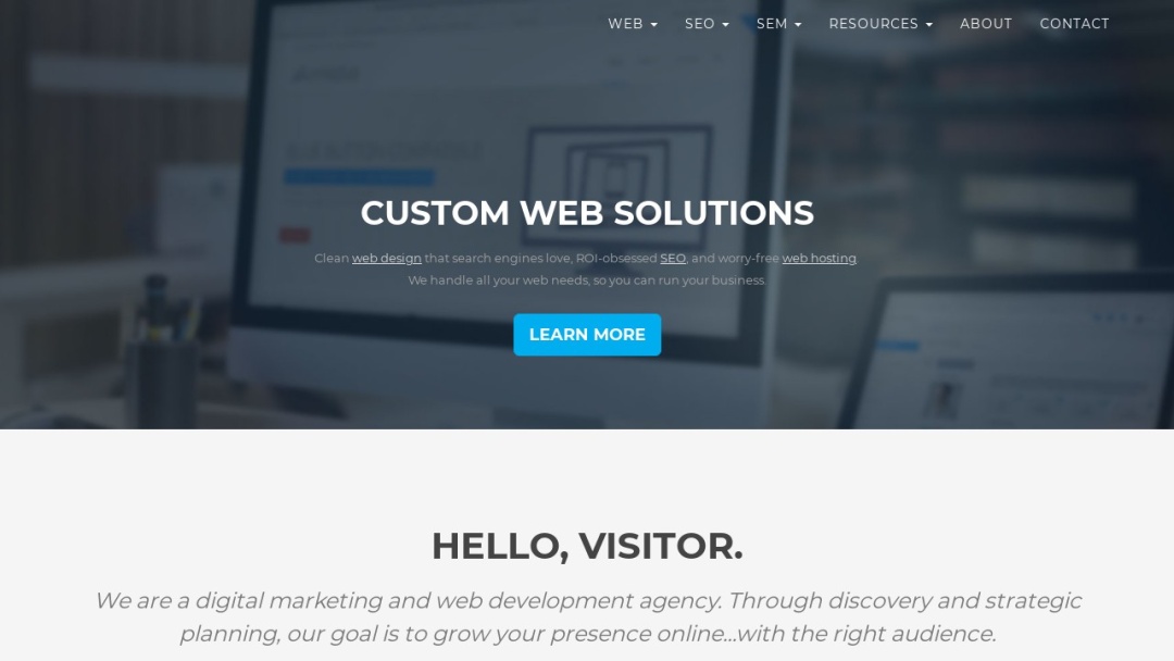 Screenshot of Zadro Web's Website