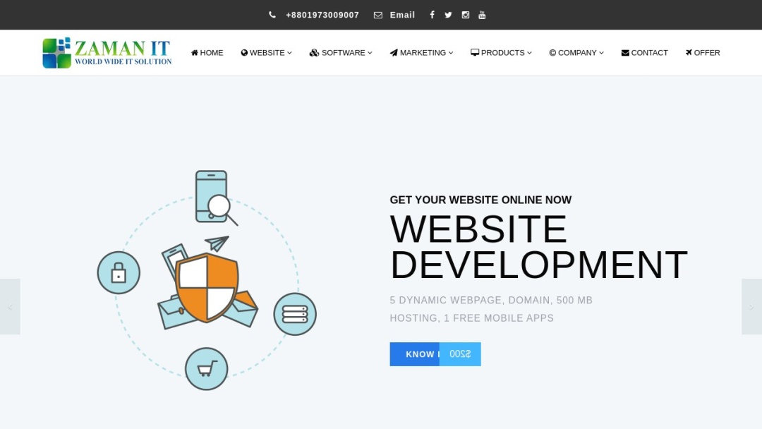 Screenshot of Zaman IT's Website