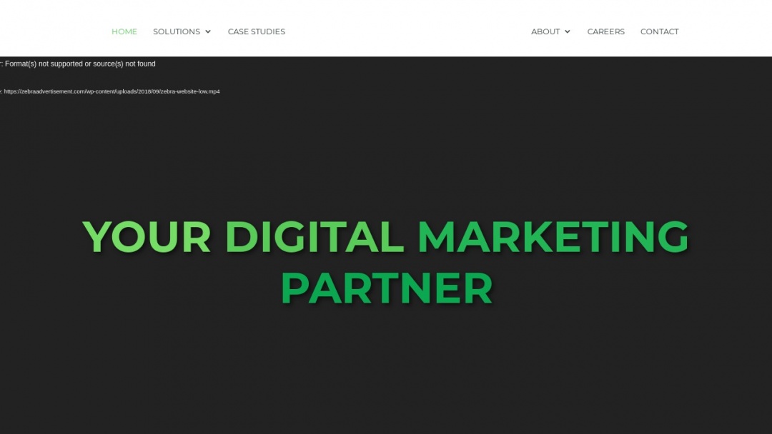 Screenshot of Zebra Advertisement's Website