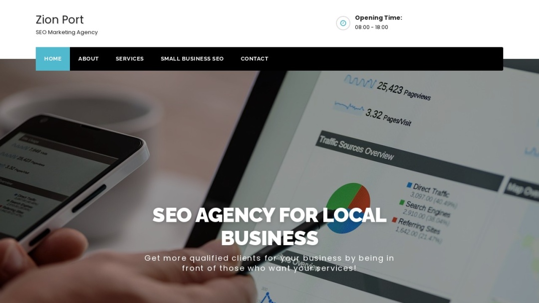 Screenshot of Zion Port's Website