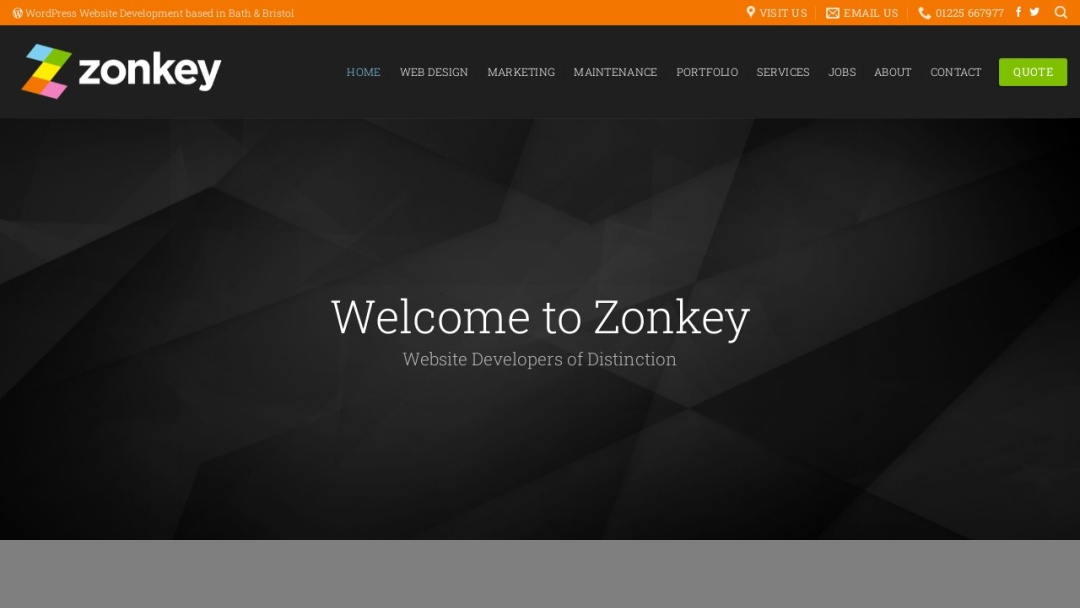 Screenshot of Zonkey's Website