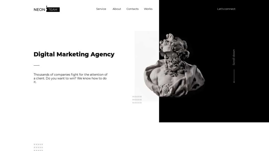 Screenshot of Neon Team's Website