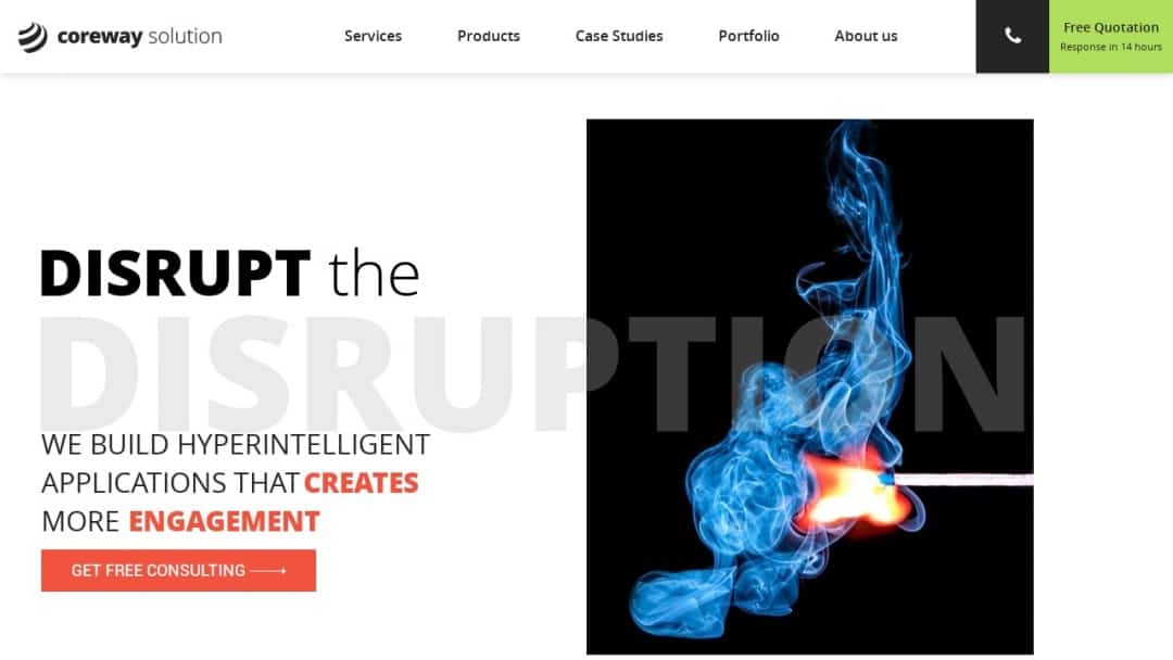 Screenshot of coreway solution's Website