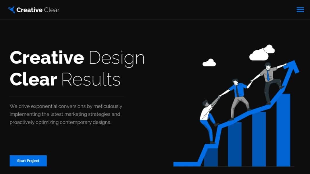 Screenshot of Creative Clear's Website