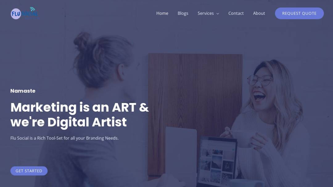 Screenshot of Flu Social's Website