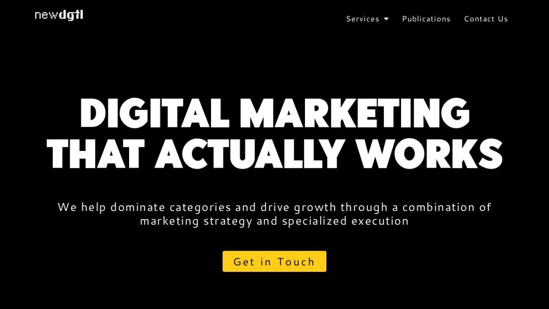 Screenshot of New Digital's Website