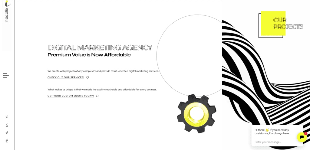 Screenshot of Intactdia's Website