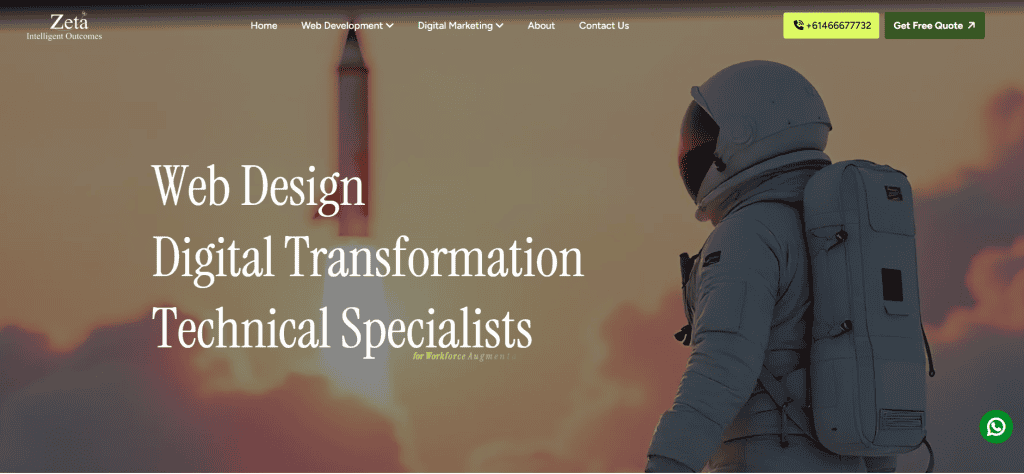 Screenshot of Zeta Intelligent Outcomes | Digital Marketing Agency's Website