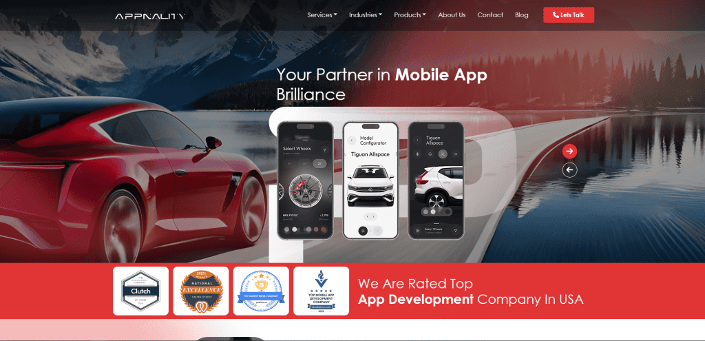 Screenshot of Appnality's Website