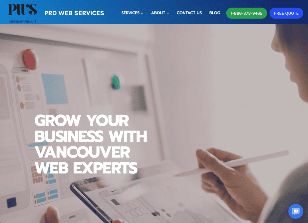 Screenshot of Pro Web Services's Website