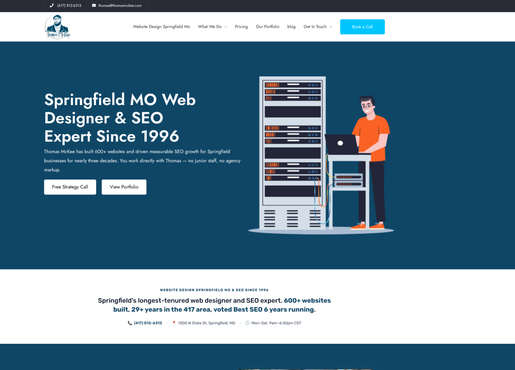 Screenshot of Thomas McKee Website Design & SEO Solutions's Website