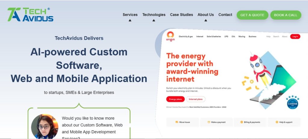 Screenshot of TechAvidus's Website